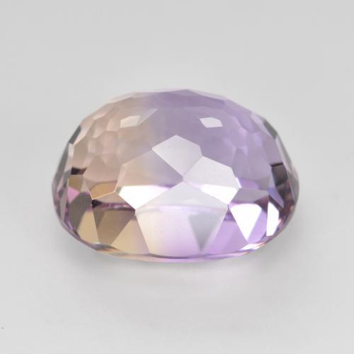 4.58克拉天然双色紫黄晶，椭圆形切割，11×9.2毫米，VVS