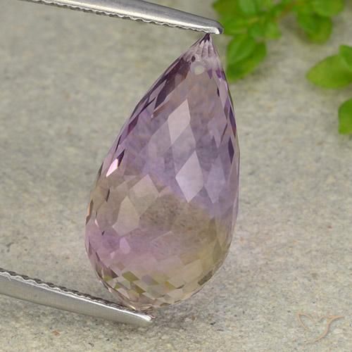 10.55ct 天然 双色 紫黄晶, 泪滴形, VVS