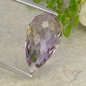 8.61克拉天然双色紫黄晶，水滴珠形切工，16.9×9.7毫米，VVS