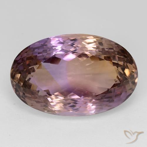 33.42ct 天然 双色 紫黄晶, 椭圆形, VVS
