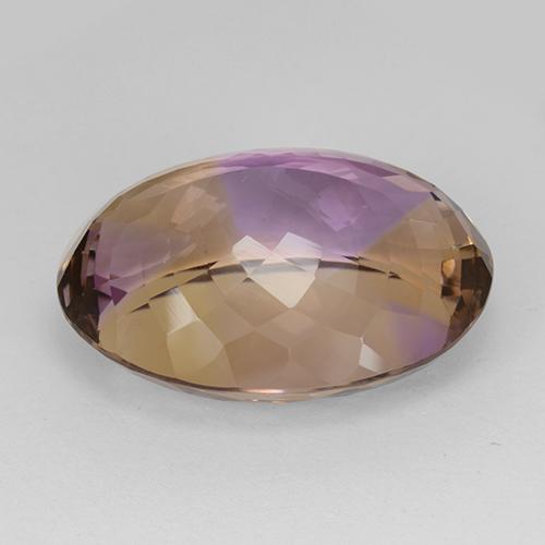 29.93克拉天然双色紫黄晶，椭圆形切割，23.3×17.8毫米，IF