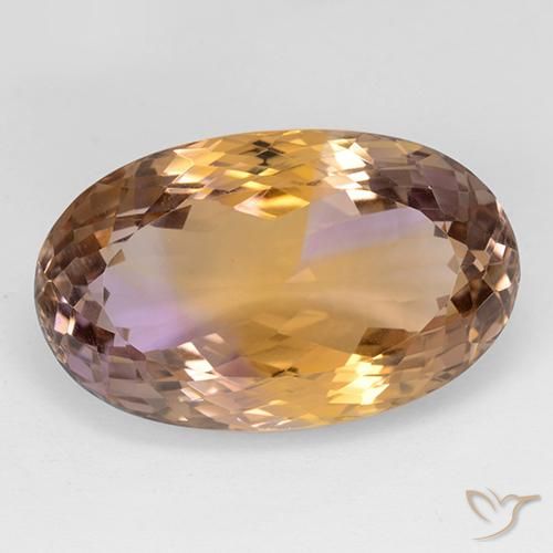 30.84ct 天然 双色 紫黄晶, 椭圆形, VVS