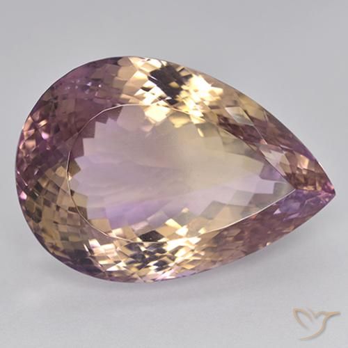 87.33克拉天然紫黄晶，梨形，VVS