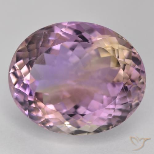 19.64ct 天然 双色 紫黄晶, 椭圆形, VS
