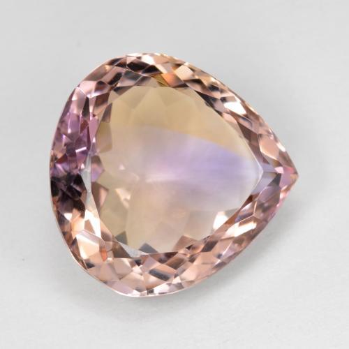 13.59克拉天然双色紫黄晶，梨形，16.5×16毫米，VS