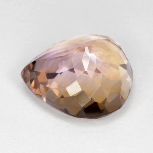 13.59克拉天然双色紫黄晶，梨形，16.5×16毫米，VS