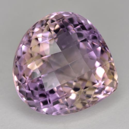19.34克拉天然双色紫黄晶，梨形，17.4×17.1毫米，VS