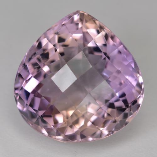 19.34克拉天然双色紫黄晶，梨形，17.4×17.1毫米，VS