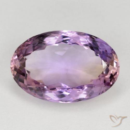 12.84ct 天然 双色 紫黄晶, 椭圆形, VVS-VS