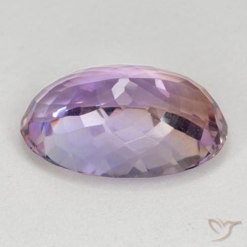 12.84克拉天然紫黄晶，椭圆形，VVS-VS