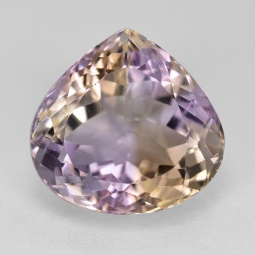 9.50克拉天然双色紫黄晶，梨形，13.5×14毫米，VVS