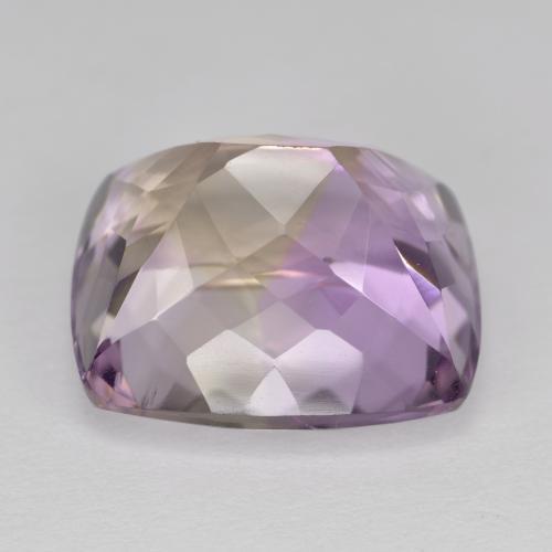 12.91克拉天然双色紫黄晶，垫形剪裁，15.2×12.8毫米，VVS