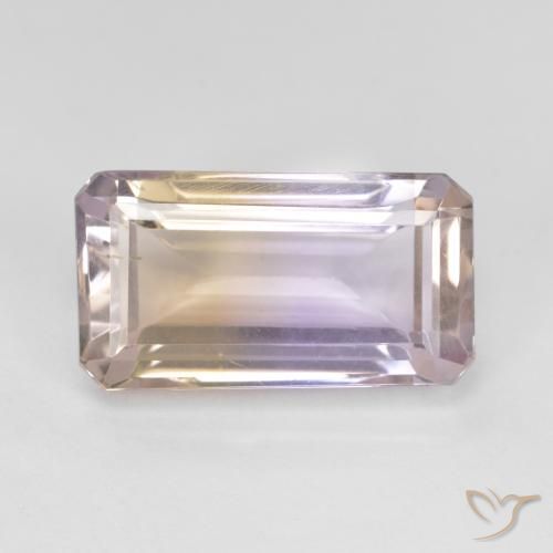 7.02ct 天然 双色 紫黄晶, 祖母绿式切割, VS