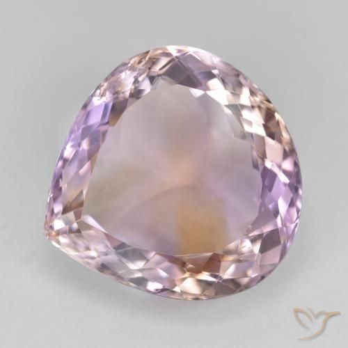 13.86ct 天然 双色 紫黄晶, 梨形, VS