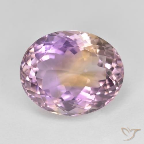 11.44ct 天然 双色 紫黄晶, 椭圆形, VVS