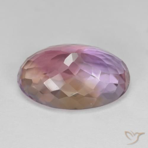 10.78克拉天然紫黄晶，椭圆形，VS