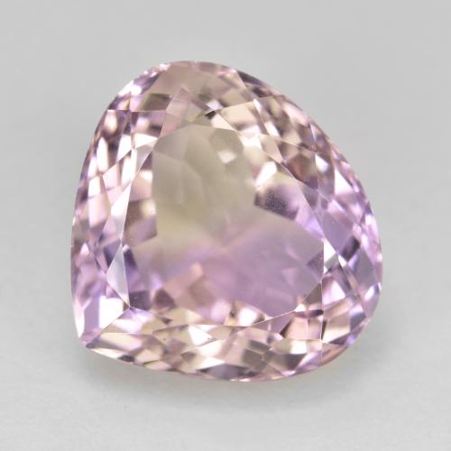 8.90克拉天然双色紫黄晶，梨形，14×13.2毫米，VVS-VS