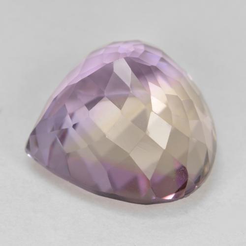 8.90克拉天然双色紫黄晶，梨形，14×13.2毫米，VVS-VS