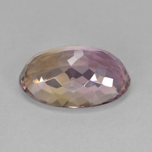 8.92克拉天然双色紫黄晶，椭圆形切割，16.7×11.3毫米，VVS