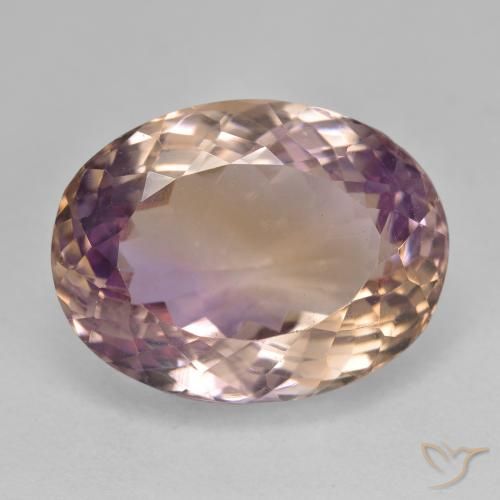 19.73ct 天然 双色 紫黄晶, 椭圆形, VVS