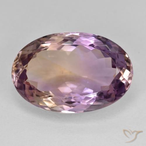 18.09ct 天然 双色 紫黄晶, 椭圆形, VVS