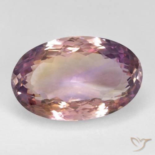 23.80ct 天然 双色 紫黄晶, 椭圆形, VS