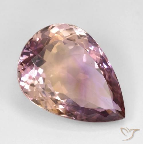 18.47ct 天然 双色 紫黄晶, 梨形, VS