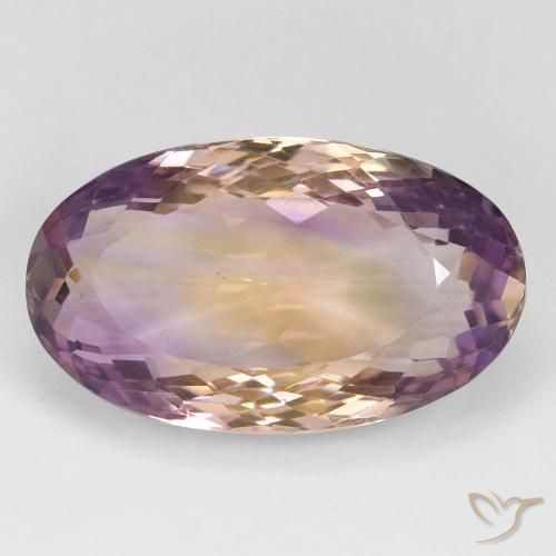 23.40ct 天然 双色 紫黄晶, 椭圆形, VS