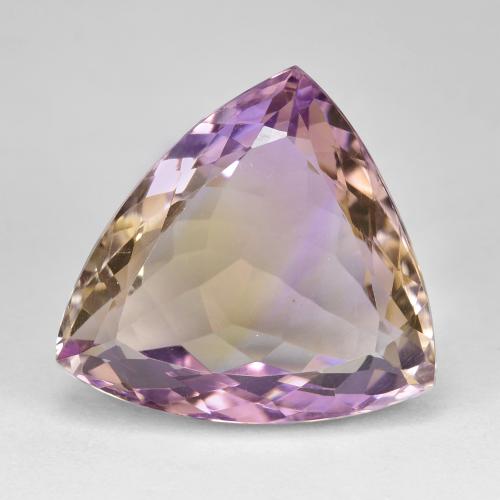 21.24克拉天然双色紫黄晶，三角形，18.9×17.7毫米，VS