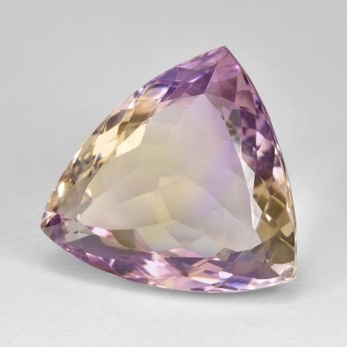 21.24克拉天然双色紫黄晶，三角形，18.9×17.7毫米，VS