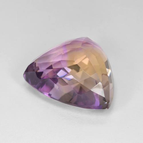21.24克拉天然双色紫黄晶，三角形，18.9×17.7毫米，VS