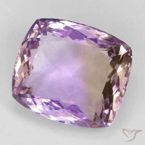 29.87克拉天然双色紫黄晶，垫形剪裁，20.3×17.8毫米，VVS