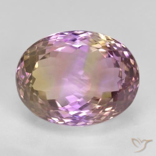 19.51ct 天然 双色 紫黄晶, 椭圆形, VVS