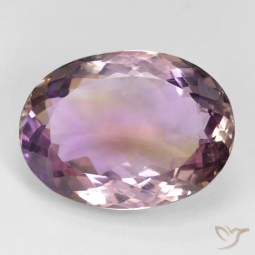 18.81ct 天然 双色 紫黄晶, 椭圆形, VVS