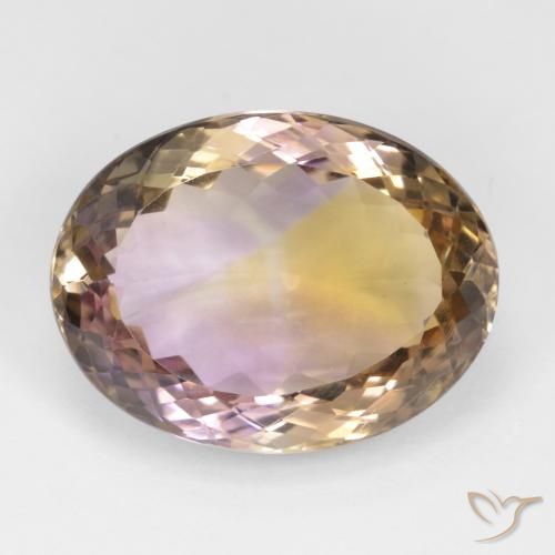 19.19ct 天然 双色 紫黄晶, 椭圆形, VVS