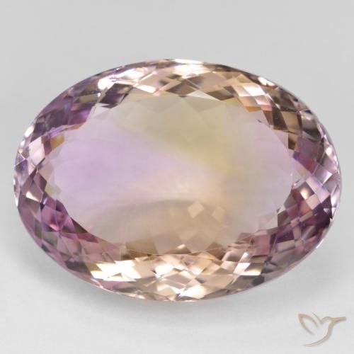 34.37ct 天然 双色 紫黄晶, 椭圆形, VVS