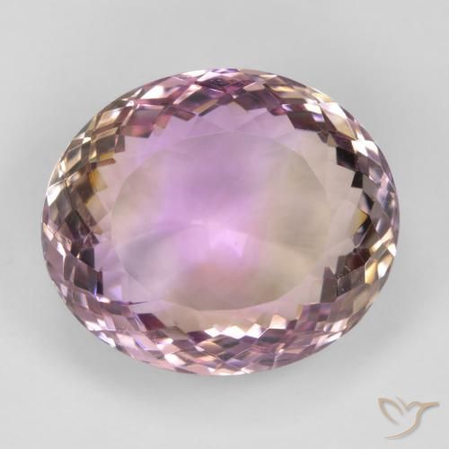 23.28ct 天然 双色 紫黄晶, 椭圆形, VVS-VS