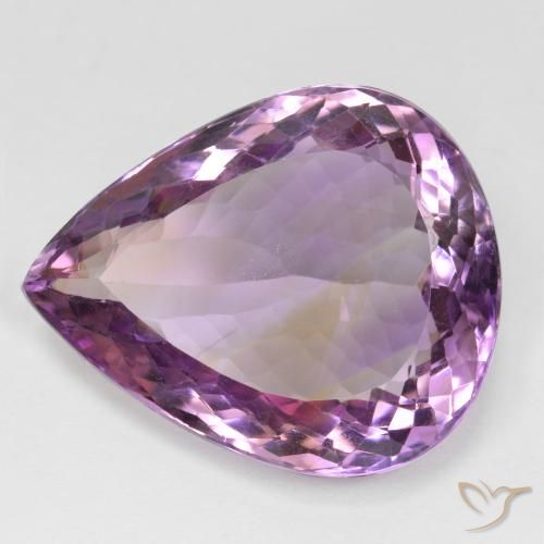 24.02ct 天然 双色 紫黄晶, 梨形, VS