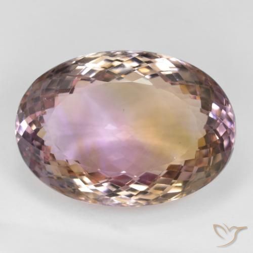 36.45ct 天然 双色 紫黄晶, 椭圆形, VVS-VS