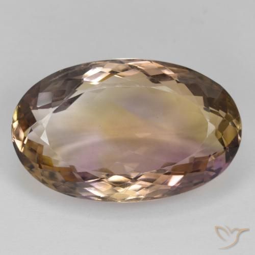 25.25ct 天然 双色 紫黄晶, 椭圆形, VVS-VS