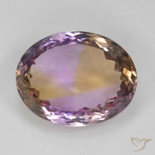 26.51ct 天然 双色 紫黄晶, 椭圆形, VS