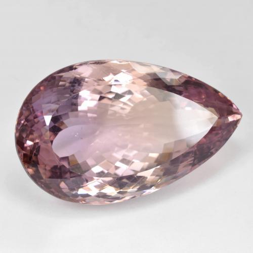 58.34克拉天然双色紫黄晶，梨形，33×20.4毫米，VVS-VS