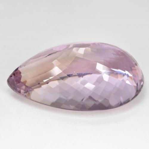 58.34克拉天然双色紫黄晶，梨形，33×20.4毫米，VVS-VS