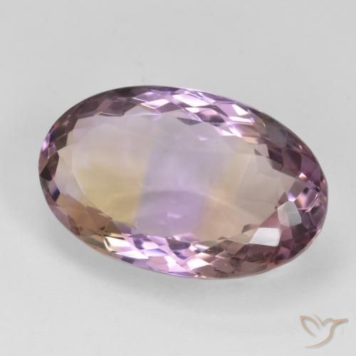 18.83克拉天然紫黄晶，椭圆形，VVS-VS