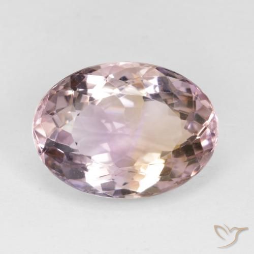 8.17ct 天然 双色 紫黄晶, 椭圆形, VVS-VS