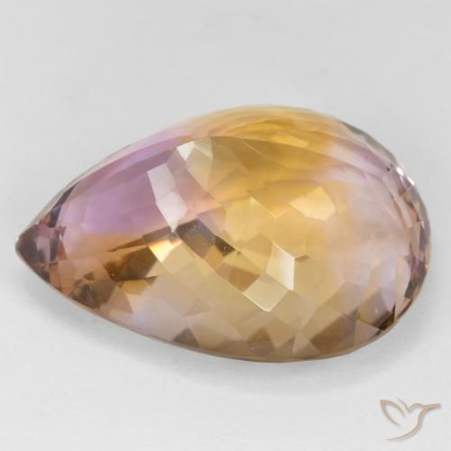 31.86克拉天然紫黄晶，梨形，VVS