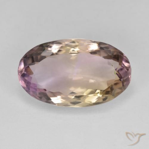 8.06ct 天然 双色 紫黄晶, 椭圆形, VVS