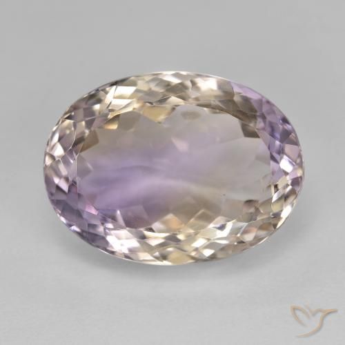 11.94ct 天然 双色 紫黄晶, 椭圆形, VVS