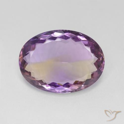 21.17ct 天然 双色 紫黄晶, 椭圆形, VS