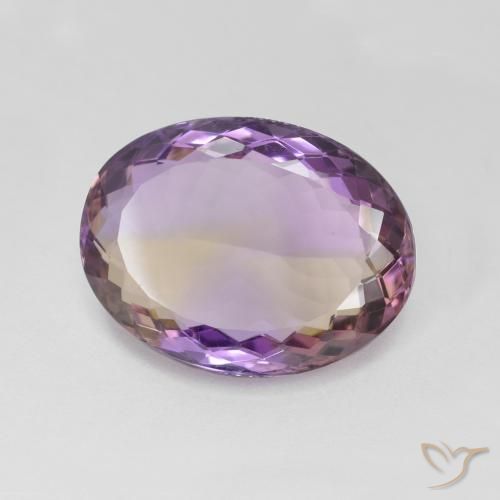 21.17克拉天然紫黄晶，椭圆形，VS